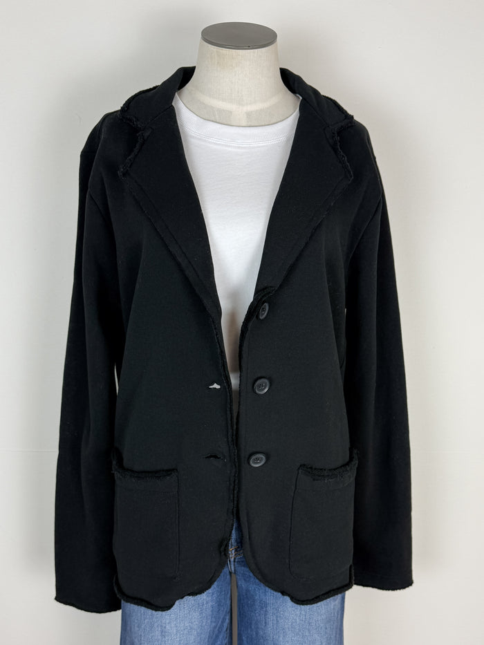 Hannah Raw Edge Blazer in Black