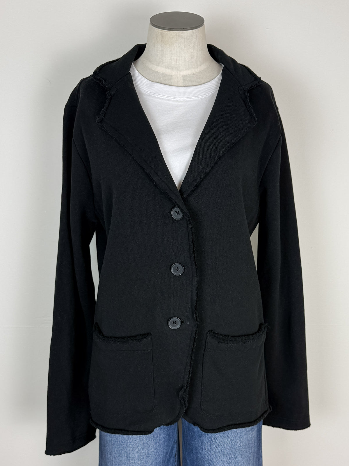 Hannah Raw Edge Blazer in Black