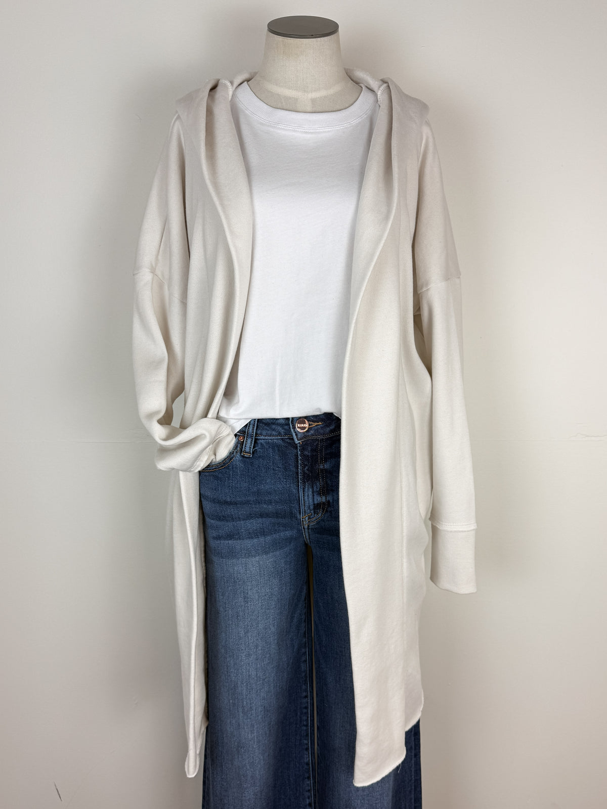 Emma Hooded Cardigan in Natural