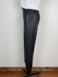 Cami Faux Leather Joggers in Black
