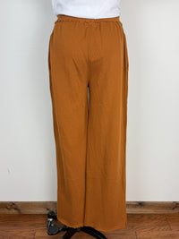 Mila Wide Leg Pant in Burnt Amber