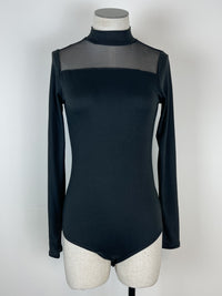 Jayla Long Sleeve Contrast Bodysuit in Black