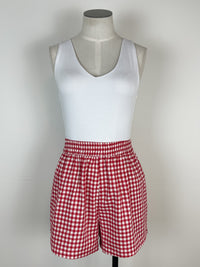 Ari Gingham Shorts in Red