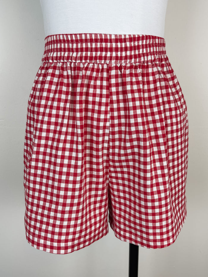 Ari Gingham Shorts in Red