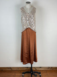Piper V Neck Sequin Tank in Champagne