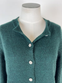 Holly Button Up Cardigan in Pine