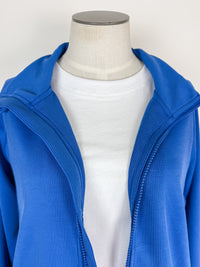 Dani Ribbed Zip Up in Blue