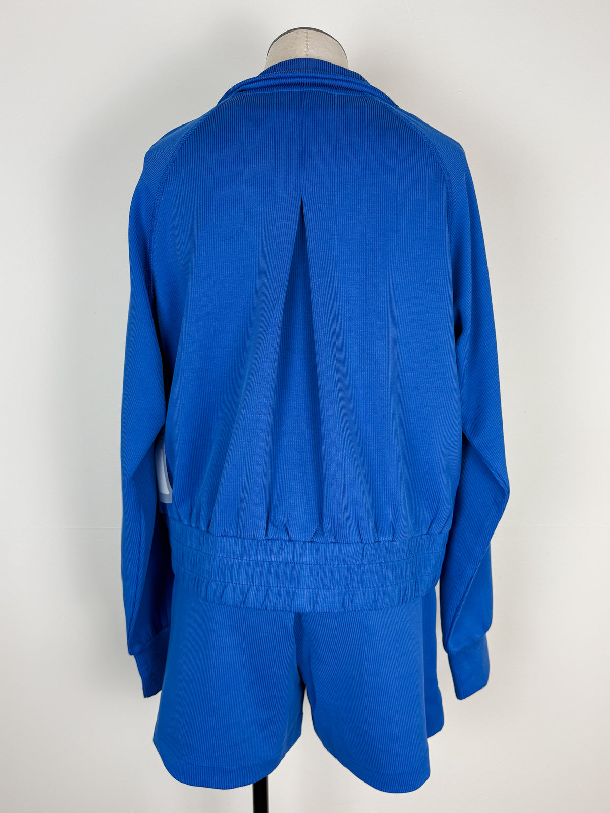 Dani Ribbed Zip Up in Blue