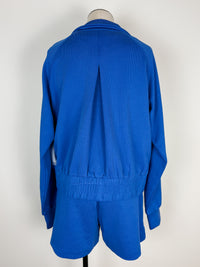 Dani Ribbed Zip Up in Blue