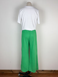 Carly Wide Leg Ribbed Pant in Green Pop