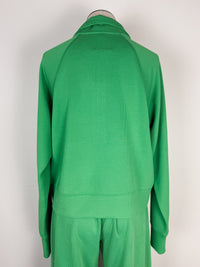 Carly Ribbed 1/4 Zip in Green Pop
