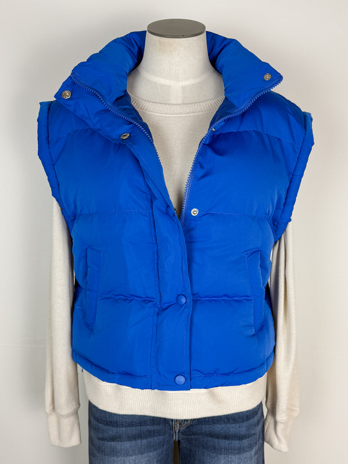 Karlie Puffer Vest in Royal Blue