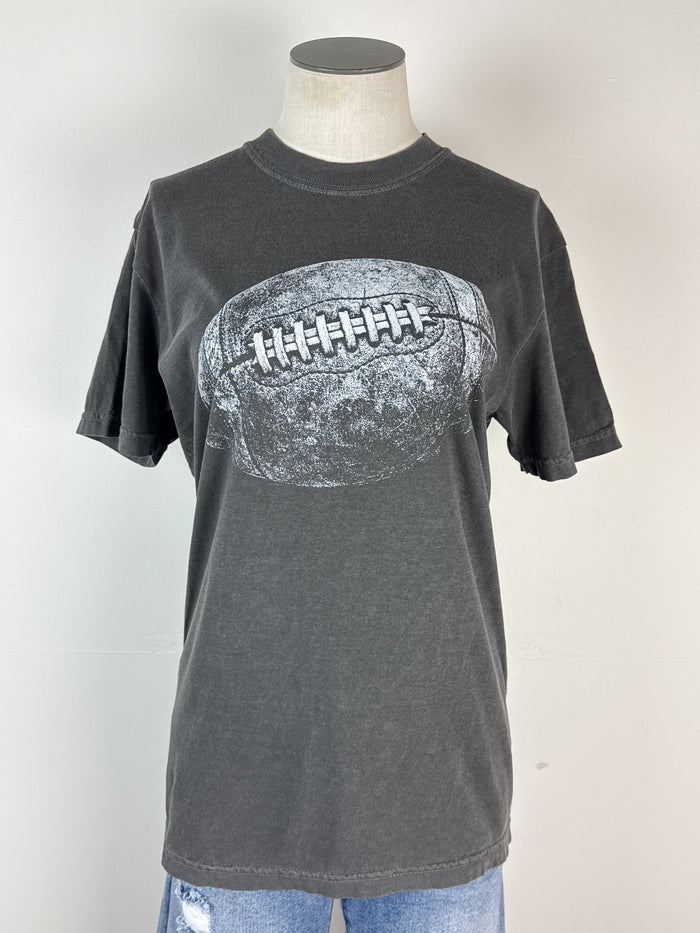 Football Tee in Charcoal