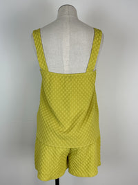 Gingham Seersucker Shorts in Chartreuse Yellow