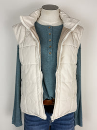 Marcy Puffer Vest in Ecru