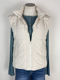 Marcy Puffer Vest in Ecru