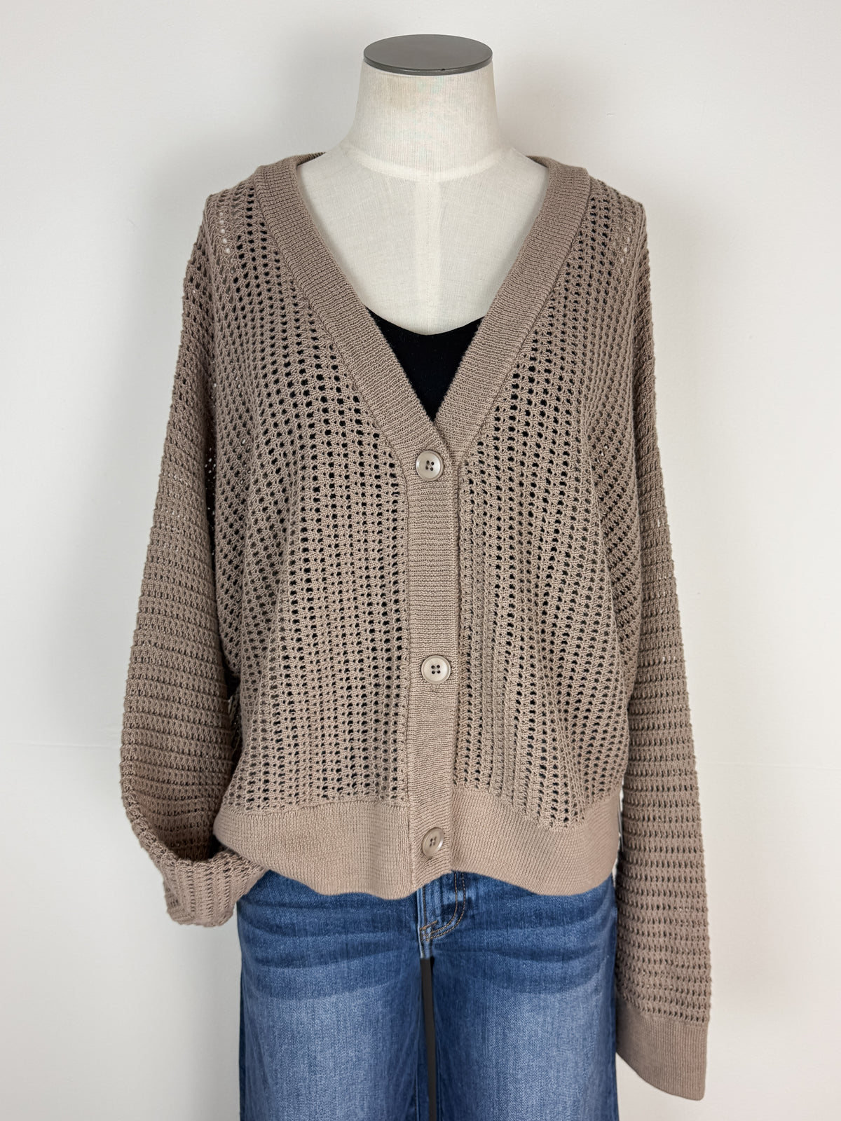 Harper Cardigan in Taupe