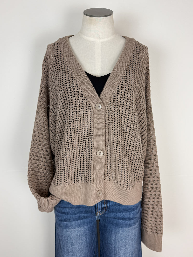 Harper Cardigan in Taupe