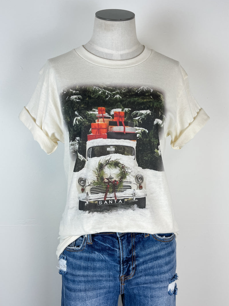 Christmas Truck Tee in Natural