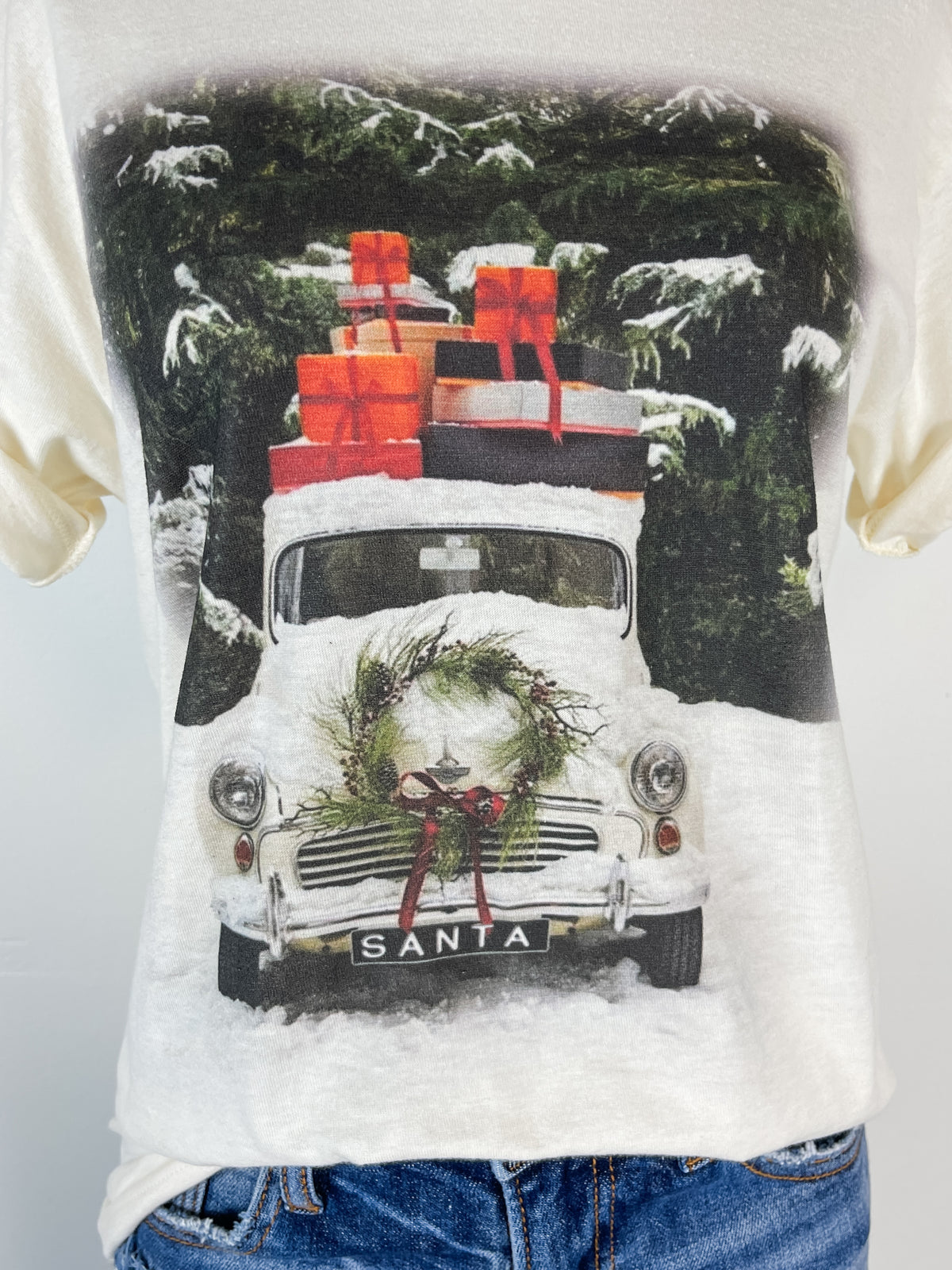 Christmas Truck Tee in Natural