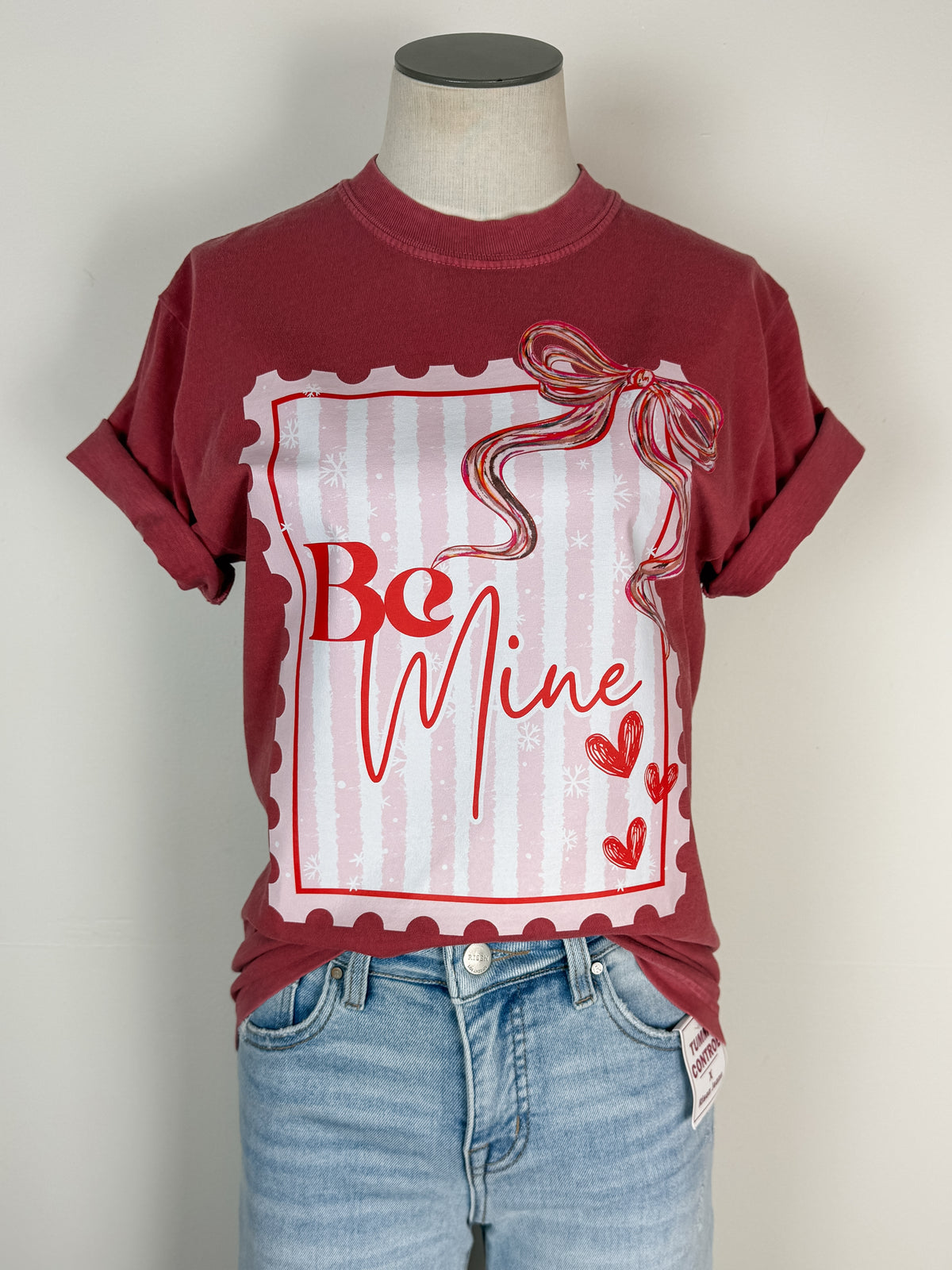 Be Mine Tee in Washed Red