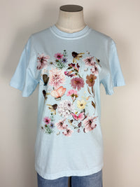 Spring Floral Tee in Light Blue