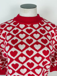 Kayla Heart Sweater in Red