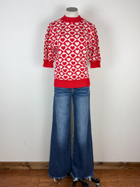 Kayla Heart Sweater in Red