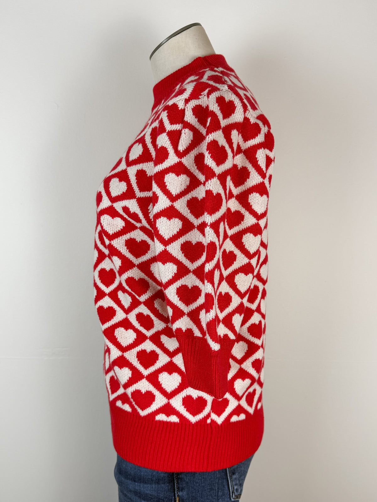 Kayla Heart Sweater in Red