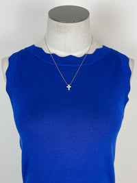 Gemma Scalloped Knit Tank in Royal