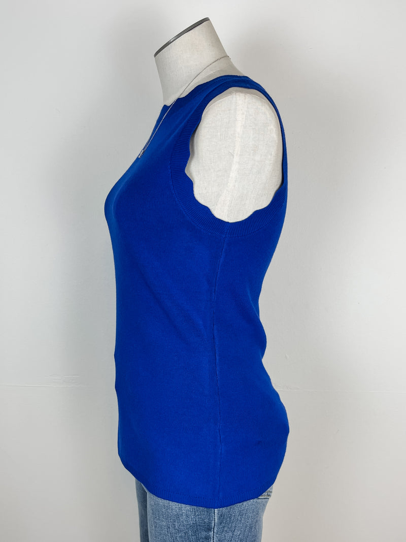 Gemma Scalloped Knit Tank in Royal