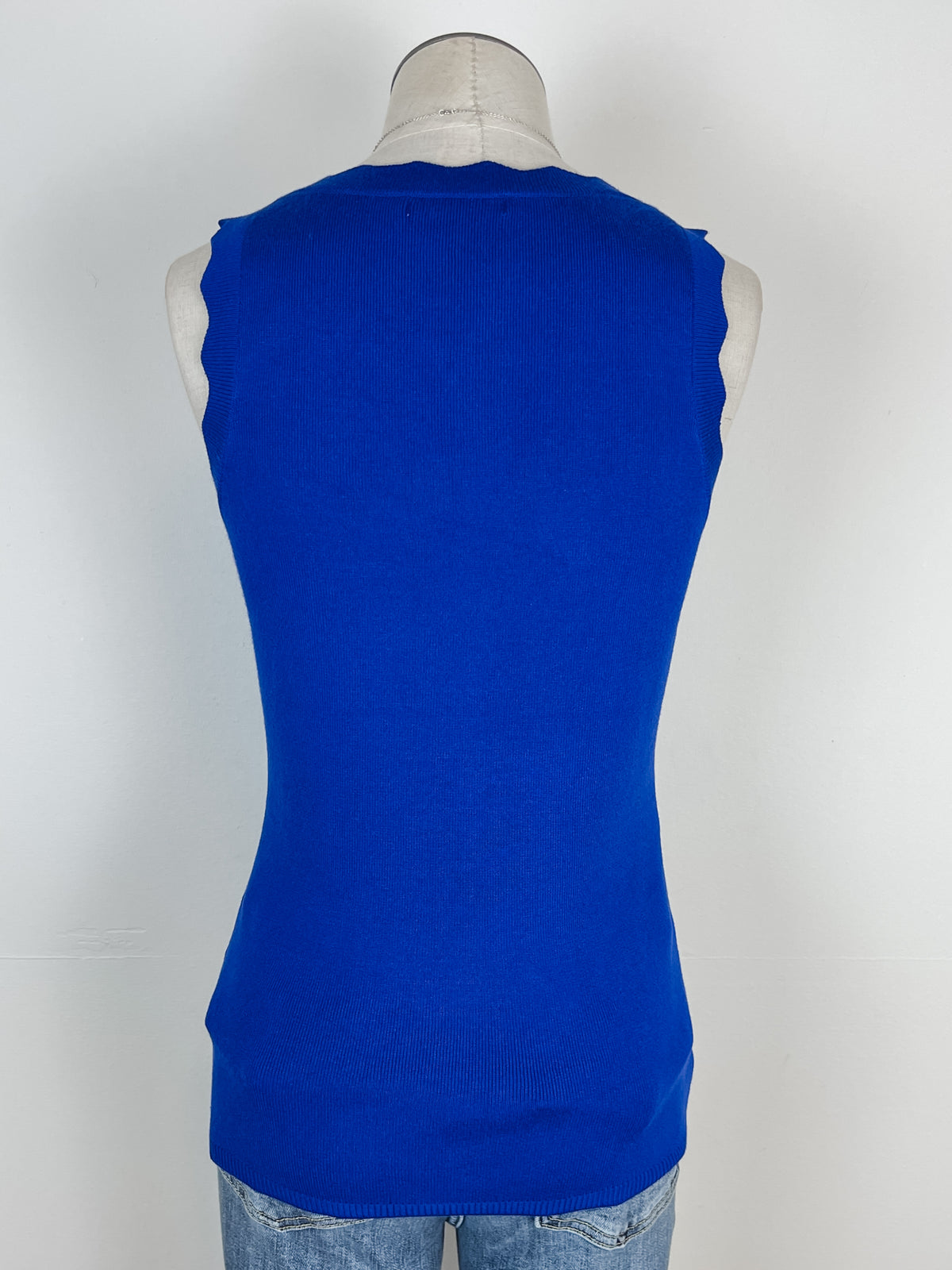 Gemma Scalloped Knit Tank in Royal