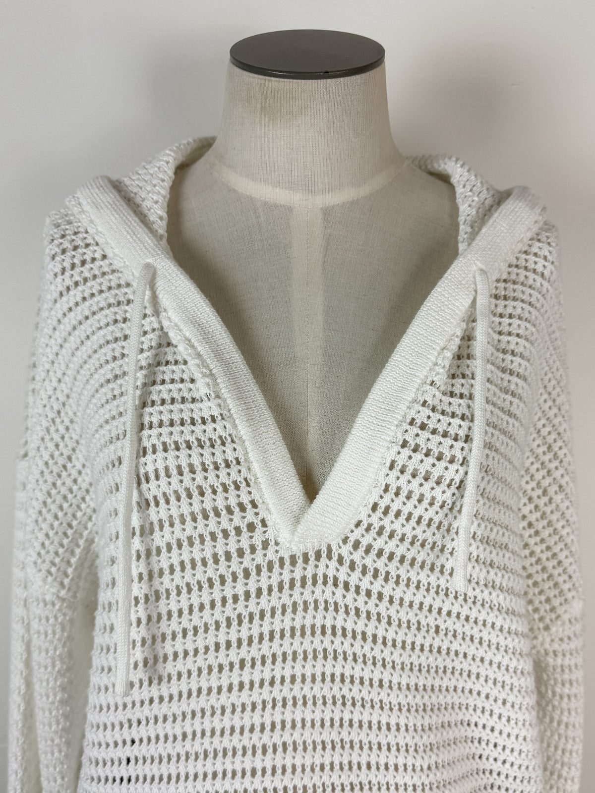 Mary Crochet Hoodie in White