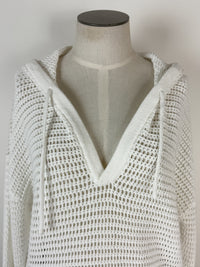 Mary Crochet Hoodie in White