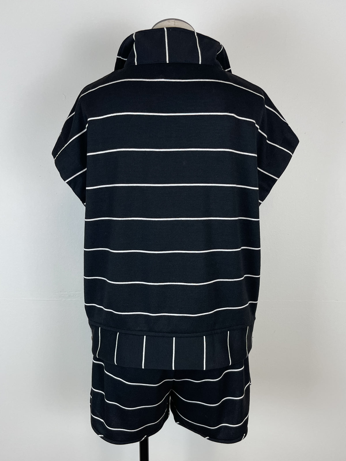 Cassidy Striped Half Zip in Black/White