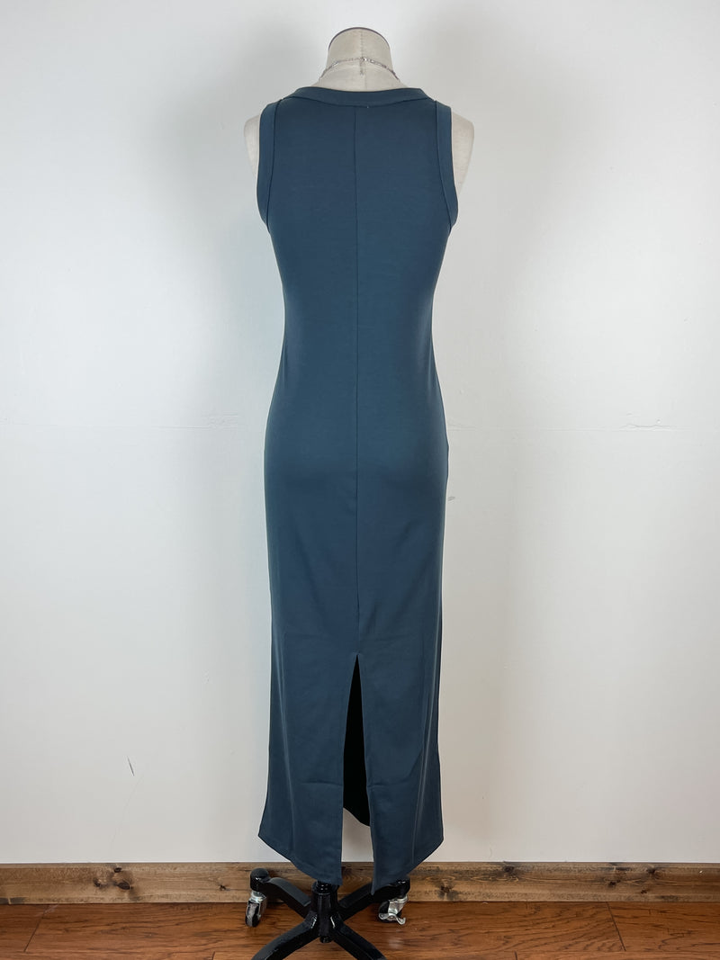 Payton Basic Maxi Dress in Charcoal Blue