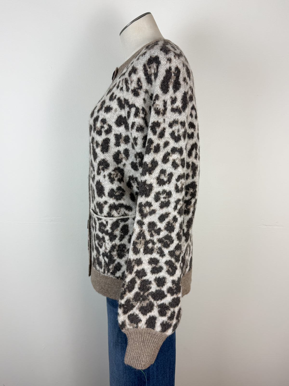 April Button Down Cardigan in Leopard