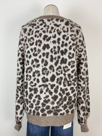 April Button Down Cardigan in Leopard