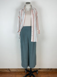 Sydney Linen Cropped Pant in Spruce