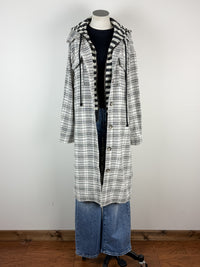 Emme Hooded Plaid Jacket in Ivory
