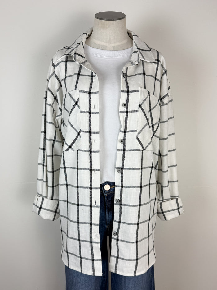 Zara Oversized Plaid in Black/White