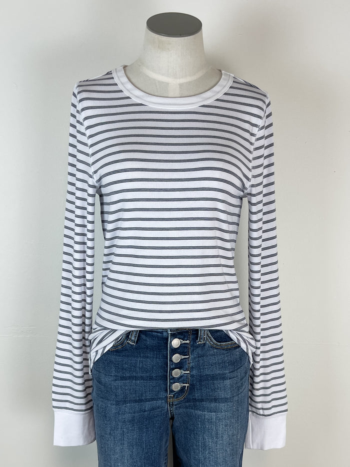 Thread & Supply Stacy Top in Black Triple Stripe