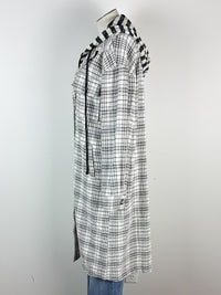 Emme Hooded Plaid Jacket in Ivory