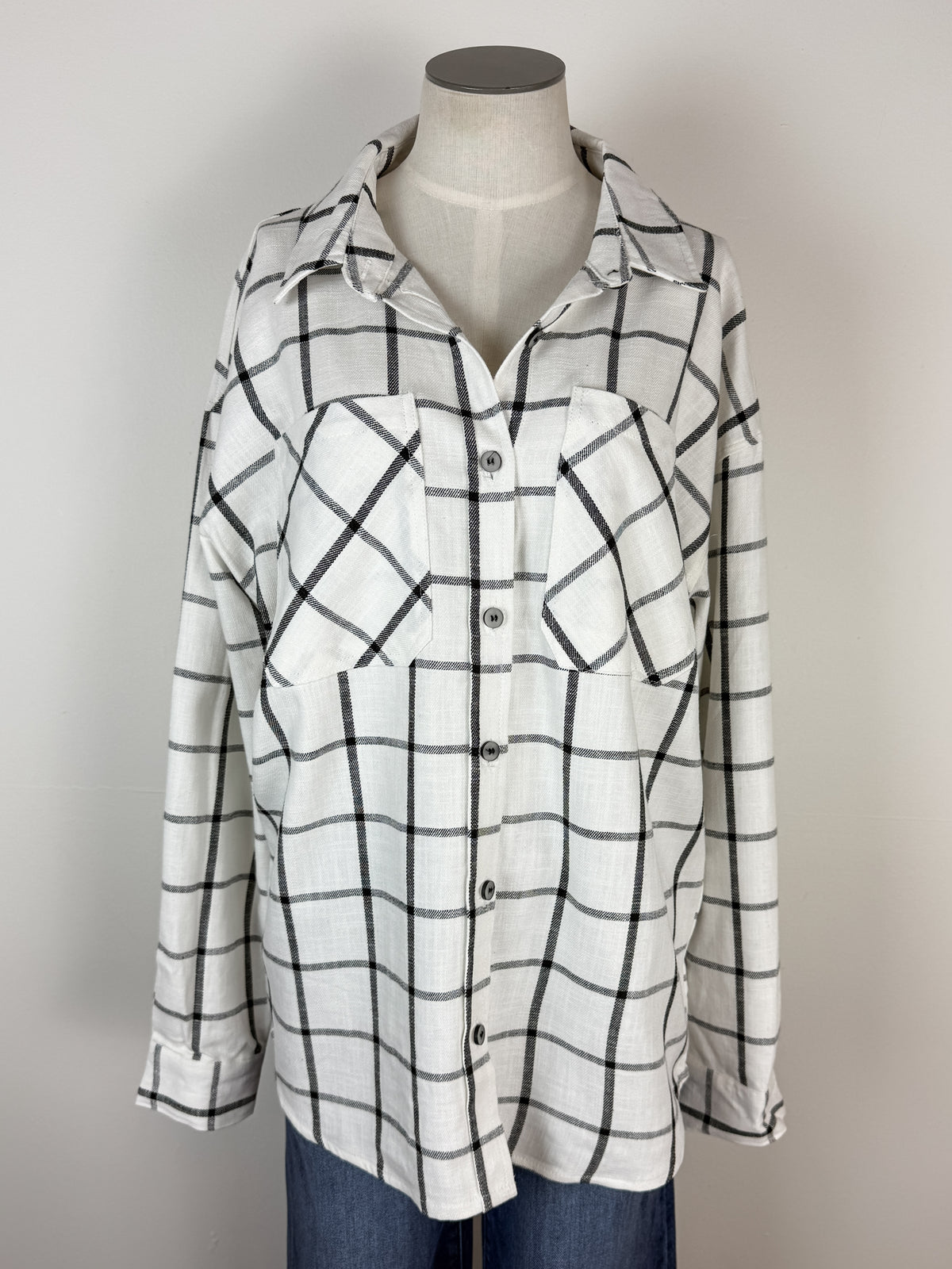 Zara Oversized Plaid in Black/White