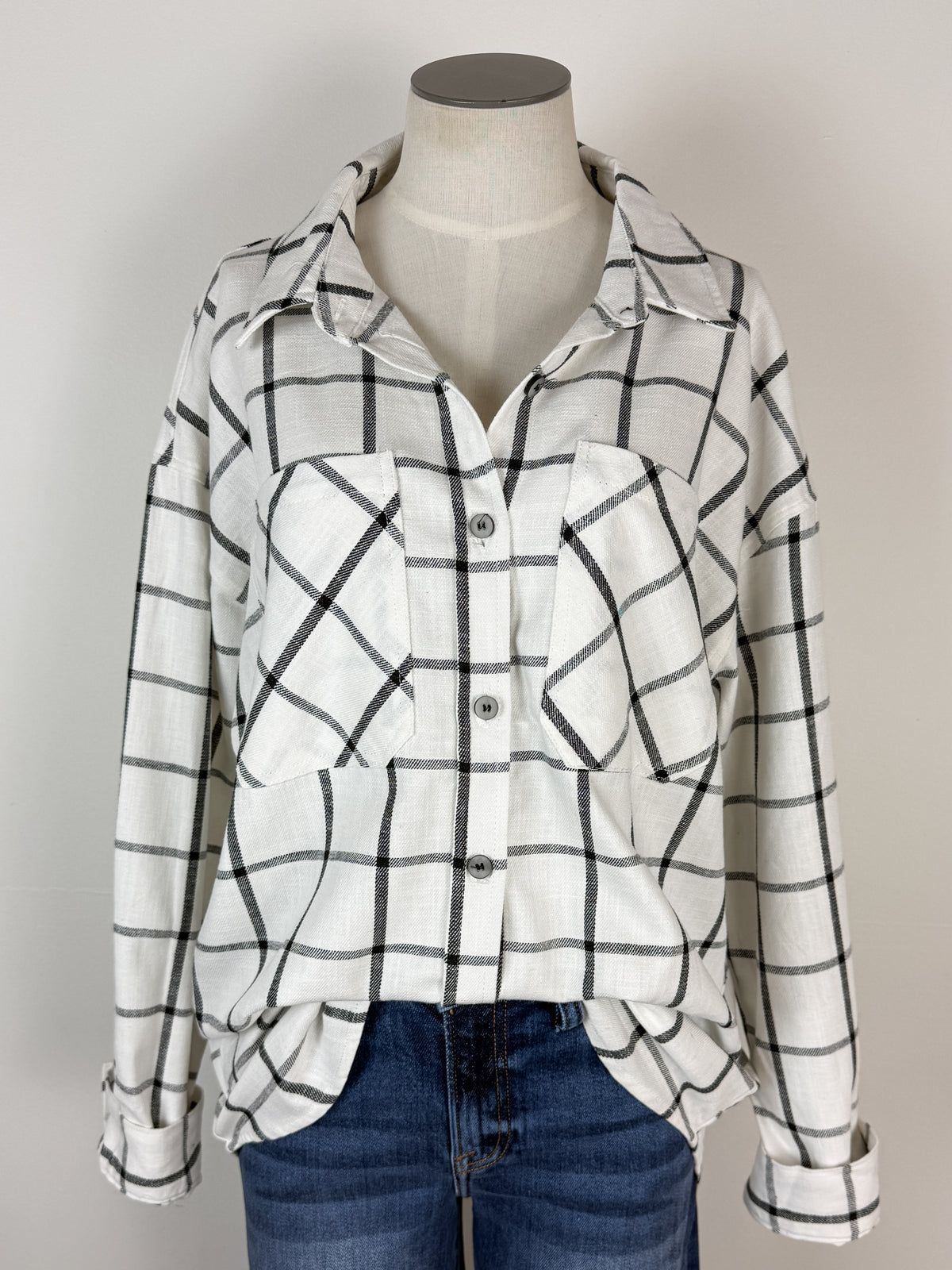 Zara Oversized Plaid in Black/White