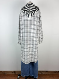 Emme Hooded Plaid Jacket in Ivory