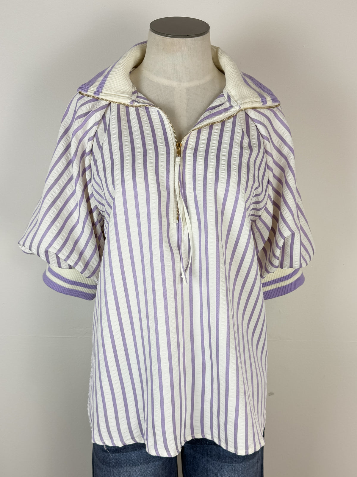 Kinsley Striped Blouse in Lavender