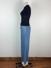 Cassidy Lace Trim Wide Leg Pant