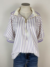 Kinsley Striped Blouse in Lavender