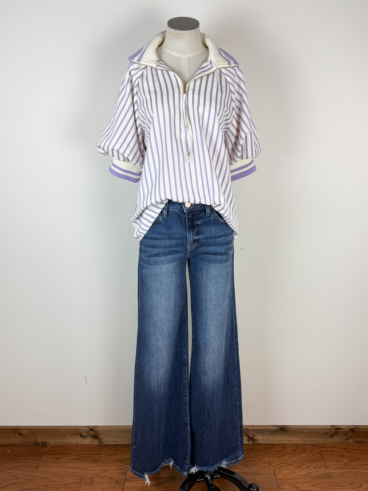 Kinsley Striped Blouse in Lavender